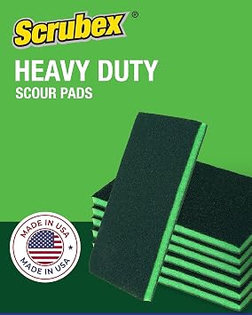 Heavy Duty Odor Resistant Scour Pads, Multi-Purpose Scouring for Kitchen and Household, Safe for Non-Coated cookware (6 scouring Pads)