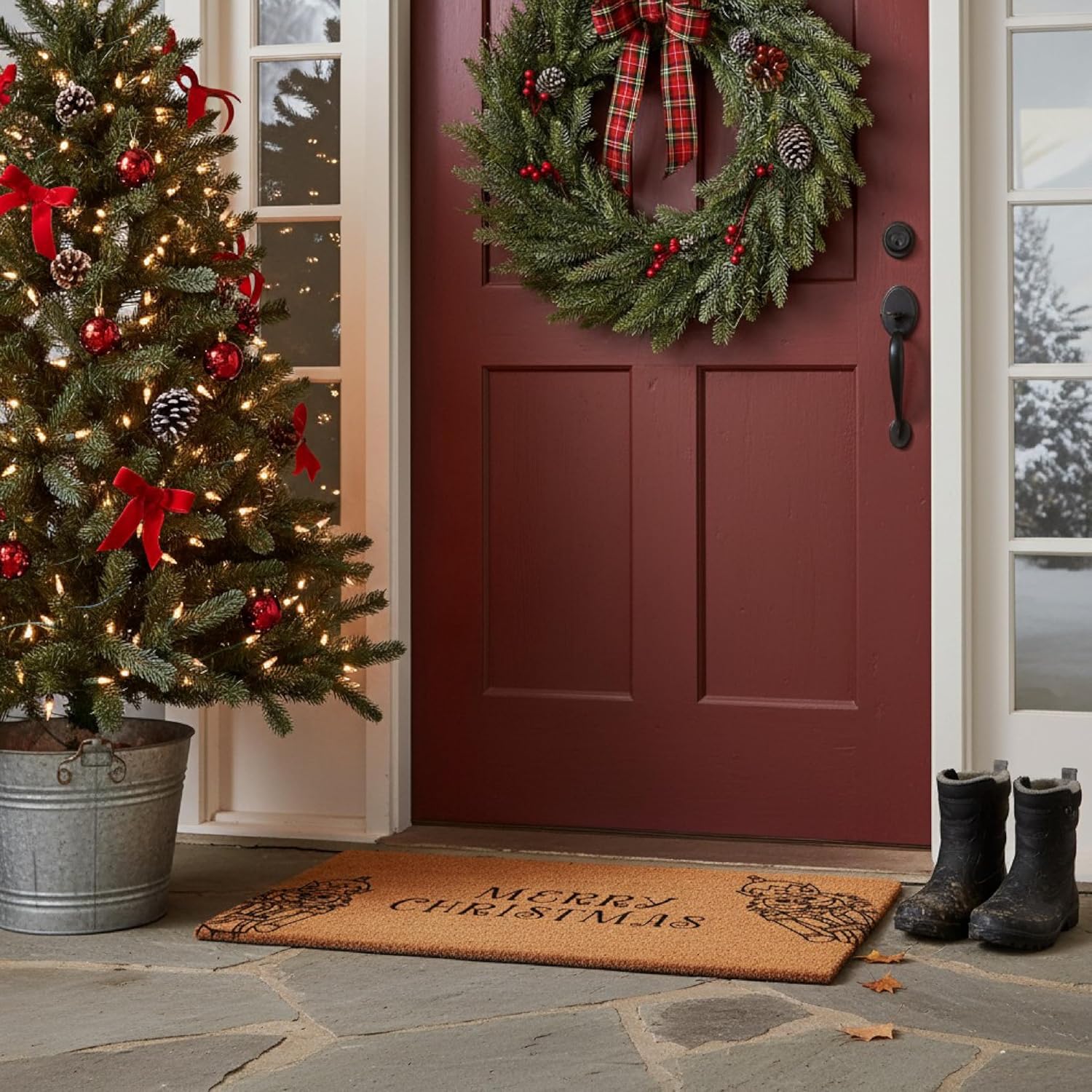 Calloway Mills Christmas Nutcracker Doormat (Curly Christmas Nutcracker, 17" x 29" x 0.60")