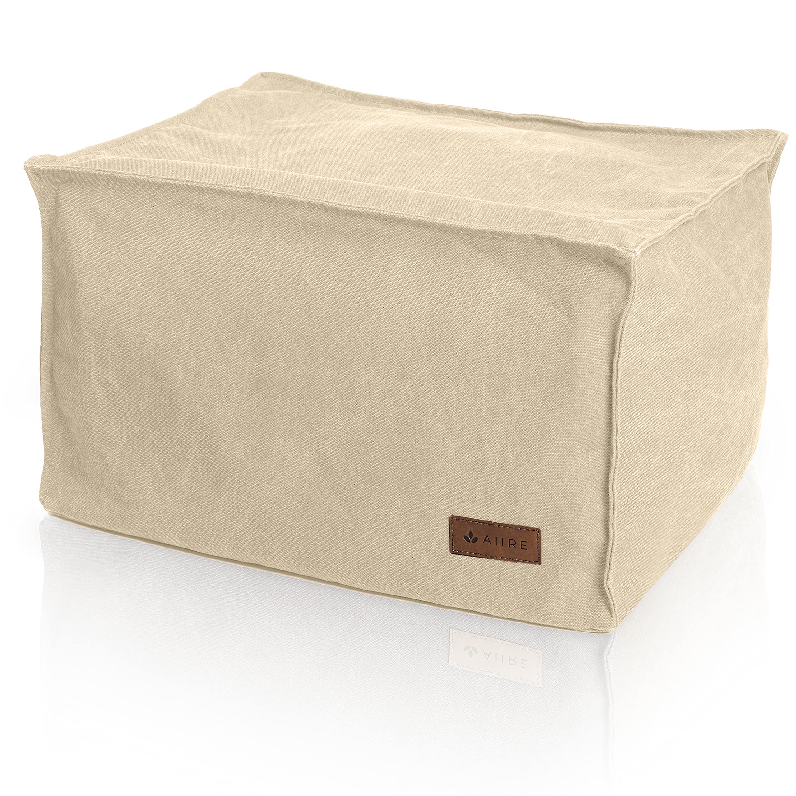 Aiire Pouf Poltrona Sacco Design - Puffo per Sedersi con Poggiapiedi per la Camera da Letto Moderna - Pouffe Salotto XXL con Sgabello Basso - Bean Bag Chair con Poggia Piedi - Puf Beige
