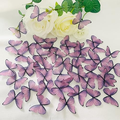 Miniatura 3 de QZBUZIAK Juego de 48 decoraciones para cupcakes (morado)