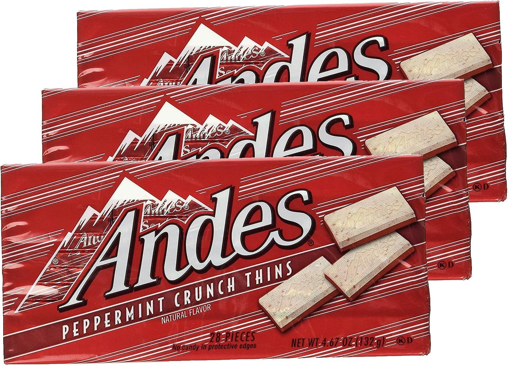 ANDESPeppermint Crunch Thins, 3 Boxes (28 pcs in each)