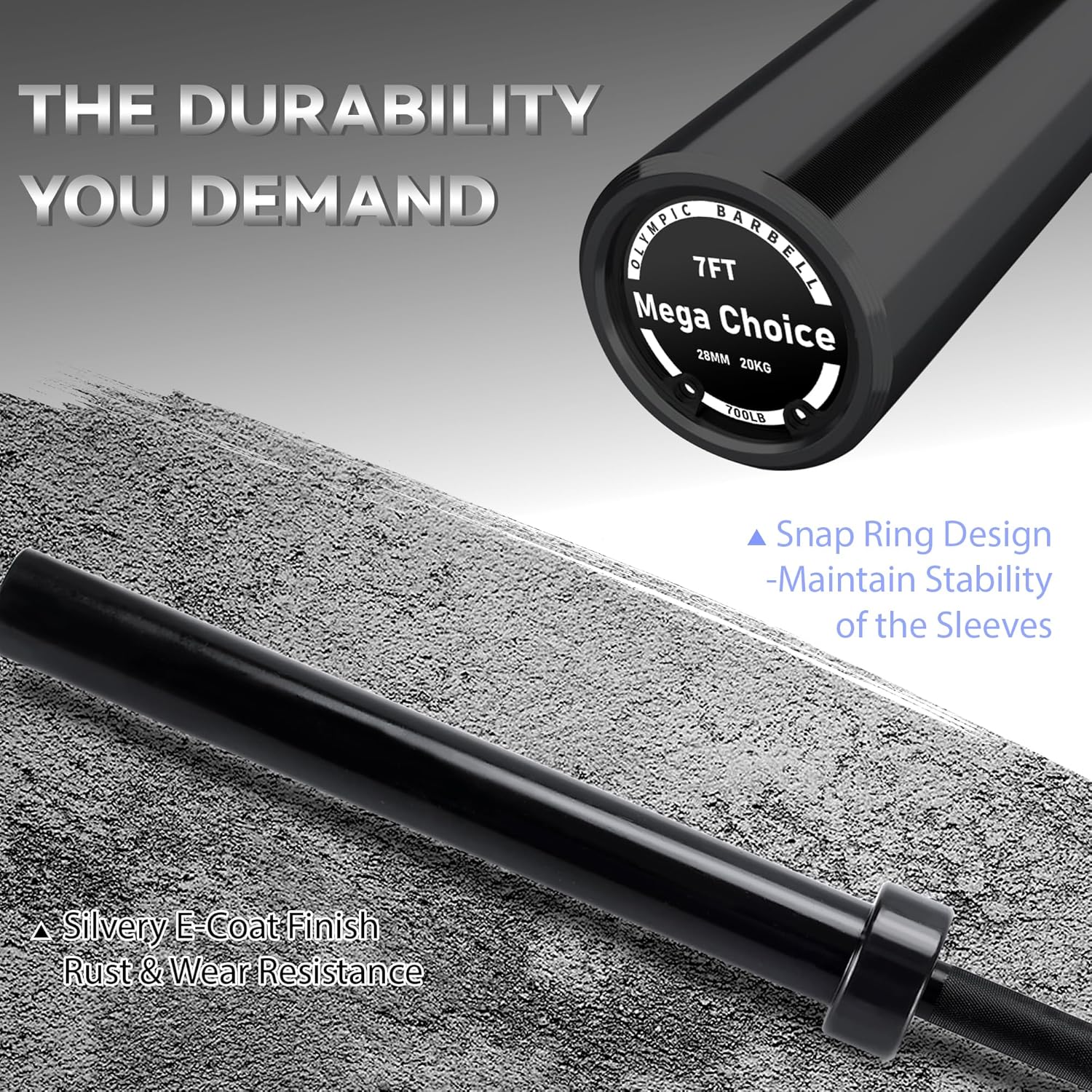 GaveeLife Olympic Barbell Bar for Weightlifting - 7FT Heavy Duty (1500LB/700LB), 4FT Short (500LB), 4FT EZ Curl Bar - Weight Bar Fit 2” Standard Weights - Home Gym Strength Training