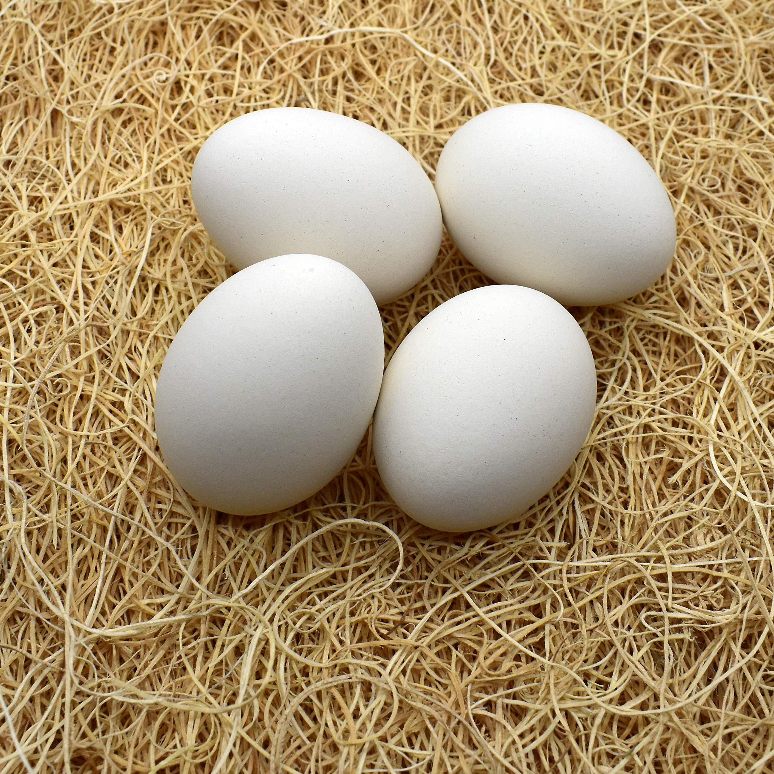 Huevos de cerámica (4 unidades), color blanco