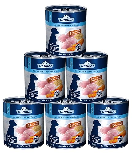 Dehner Comida para Perros de Primera Calidad, Ligera, para Perros con sobrepeso, Pollo/Zanahoria