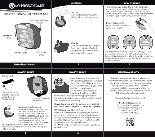 Miniatura 6 de Plantilla de afeitado para hombre, My Perfect Goatee, para crear una barba candado con la forma perfecta, fácil de usar y limpiar, ajustable, se