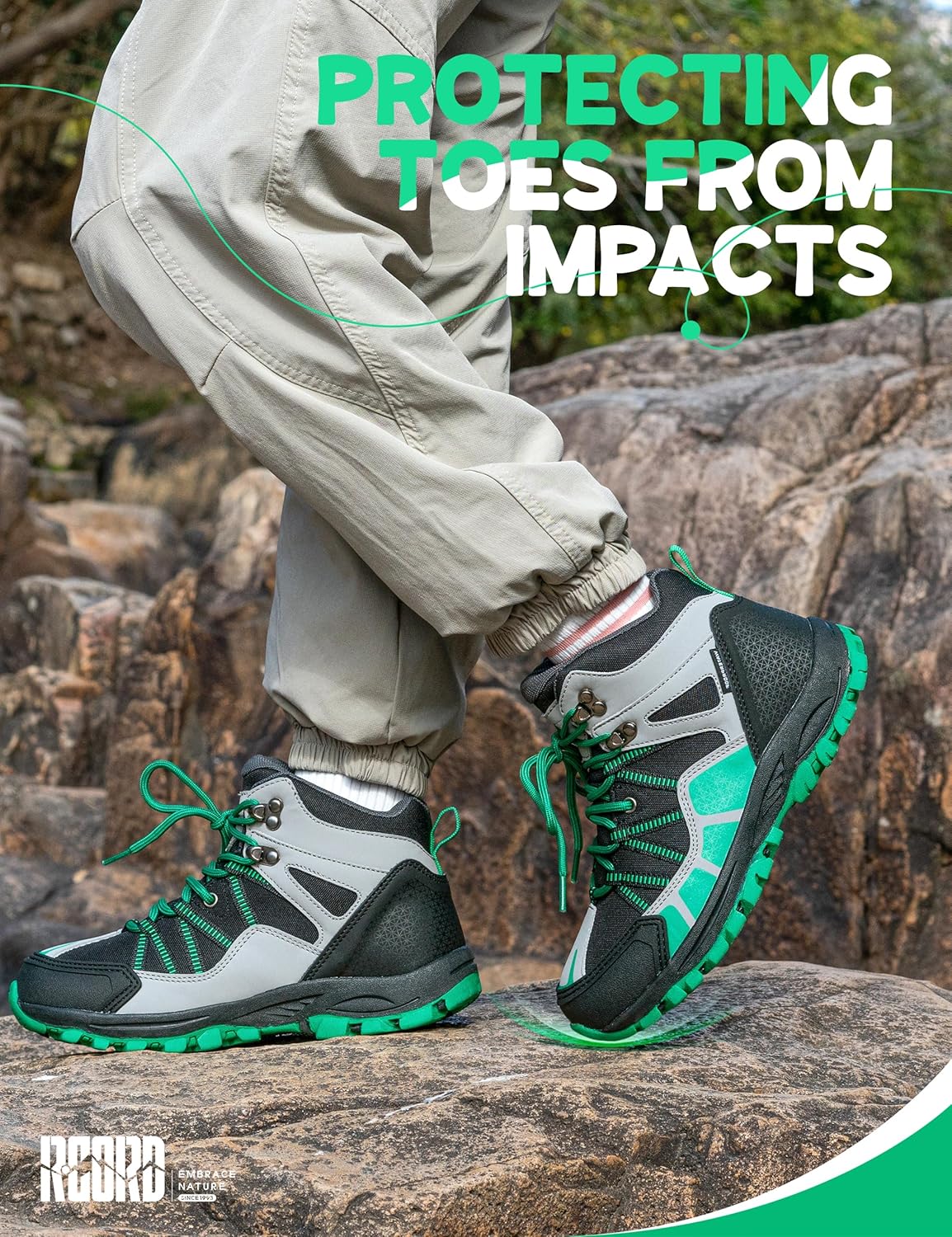 R CORD Kids Hiking Boots Waterproof Outdoor Ankle Hiking Boots for Kids Anti-Slip Walking Boots Comfortable Girls Hiking Boots Hiking Shoes for Camping - Image 6