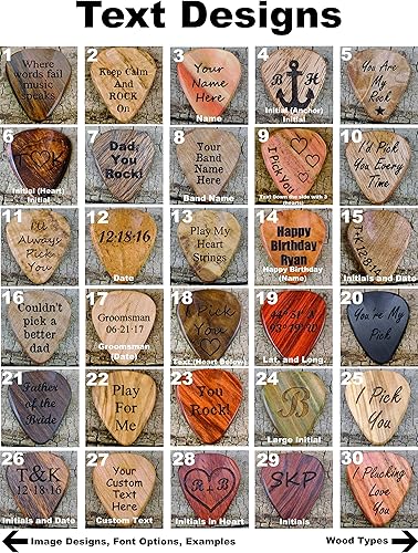 Miniatura 4 de Custom Wood Guitar Pick - Handmade Wood Guitar Pick - Engraved Wooden Guitar Pick- Personalized Wood Guitar Pick - 1 Wood Guitar Pick