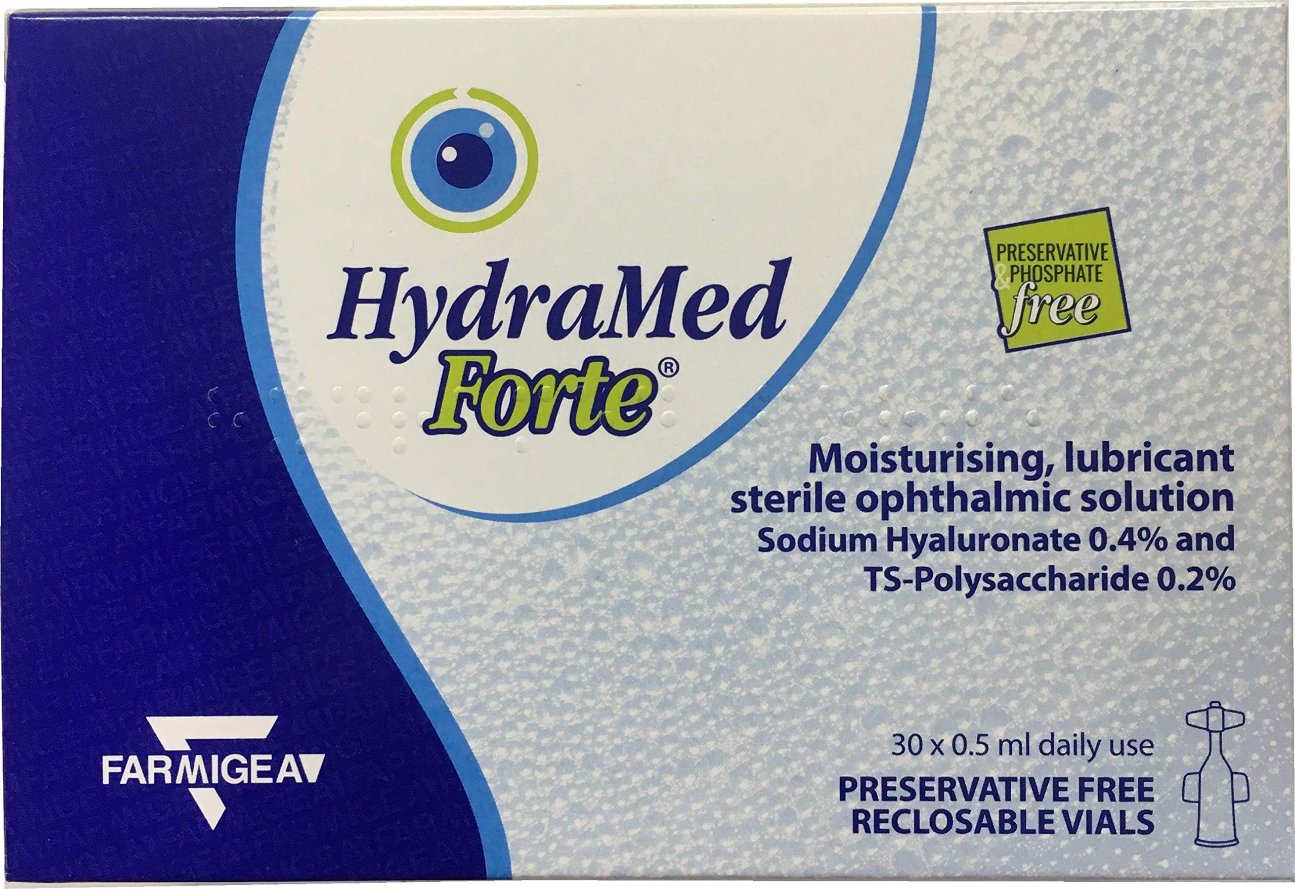 HydraMed Forte Eye Drops 30 x 0.5ml Daily Dose Units (Pack of 1)