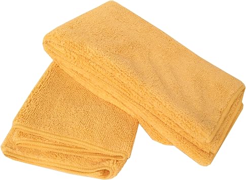 Shaxon SHX-DT-2-B Yellow 20" x 20" Microfiber Detail Towel