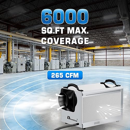 Miniatura 3 de Deshumidificador comercial de 145 pintas, unidad industrial de daños por agua de hasta 6,000 pies cuadrados, descongelación automática, memoria que