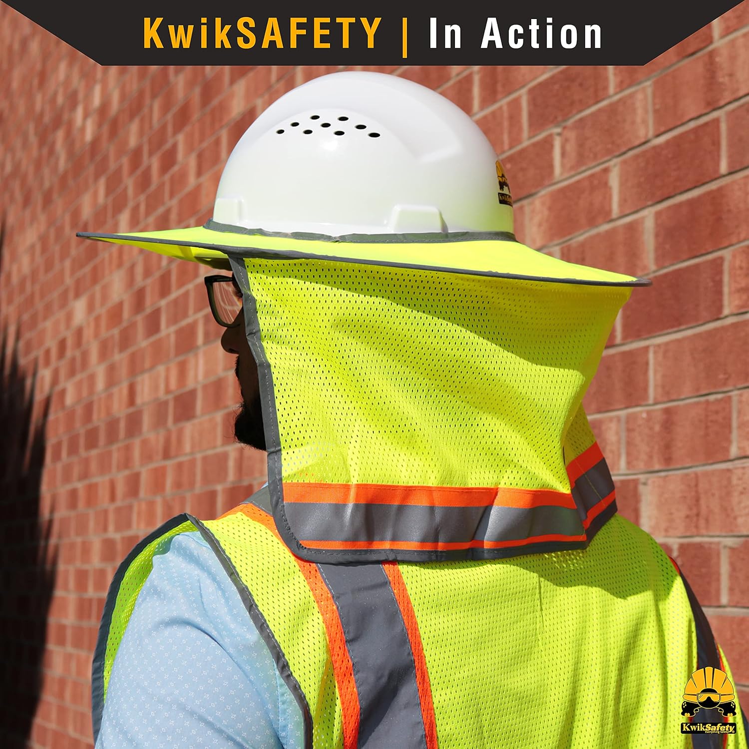 KwikSafety - Charlotte, NC - Lord Vader Hard Hat Sun Shade [2PK, 5PK, 10PK Hi Vis Cooling Mesh Reflective Strip & Elastic Band Regular Brim Neck Protection Sun Shield