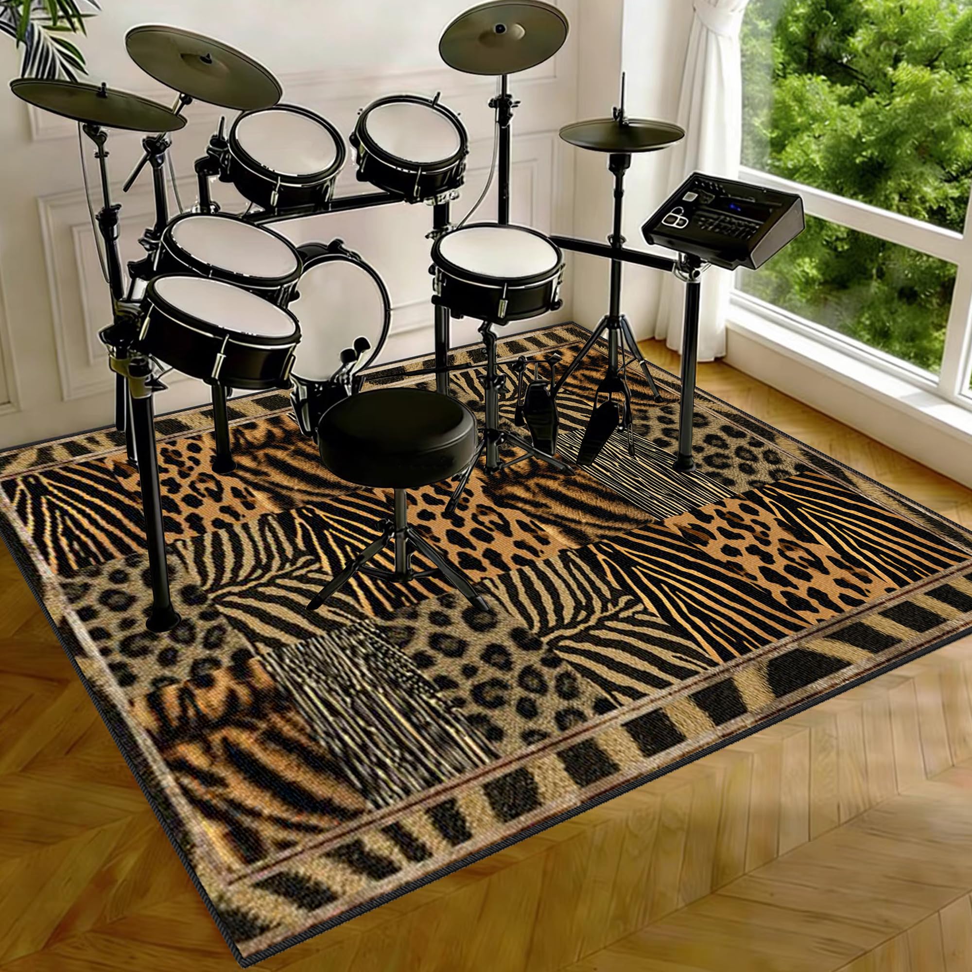 Elektroniczna mata perkusyjna dźwiękoszczelna mata bębnowa mata ochronna do akcesoriów perkusyjnych mata akustyczna mata podłogowa do instrumentów muzycznych 150 x 120 cm