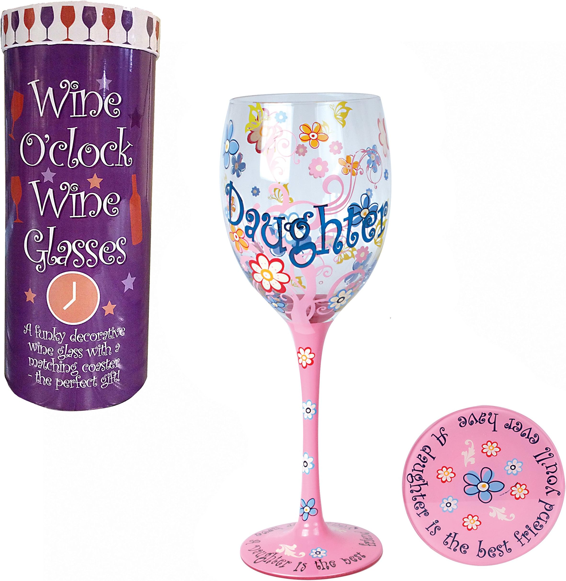 Wine O'Clock Wine Glass -Daughter
