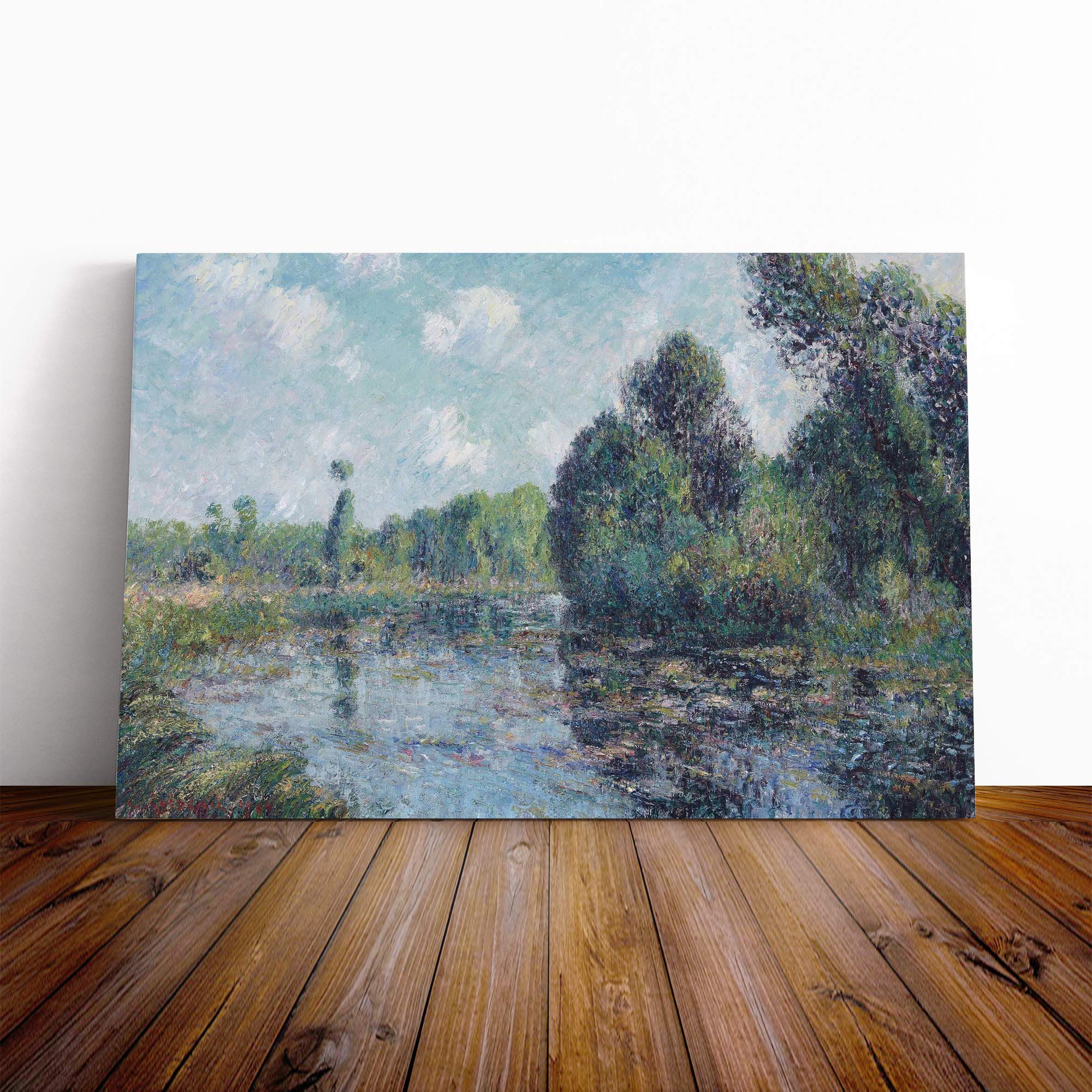 Gustave Loiseau River Landscape Canvas Print | Gallery Wrapped 30mm Frame Wall Art | 20x14 inches | Ready to Hang | Modern Landscape Picture | Living Room Bedroom Lounge Office