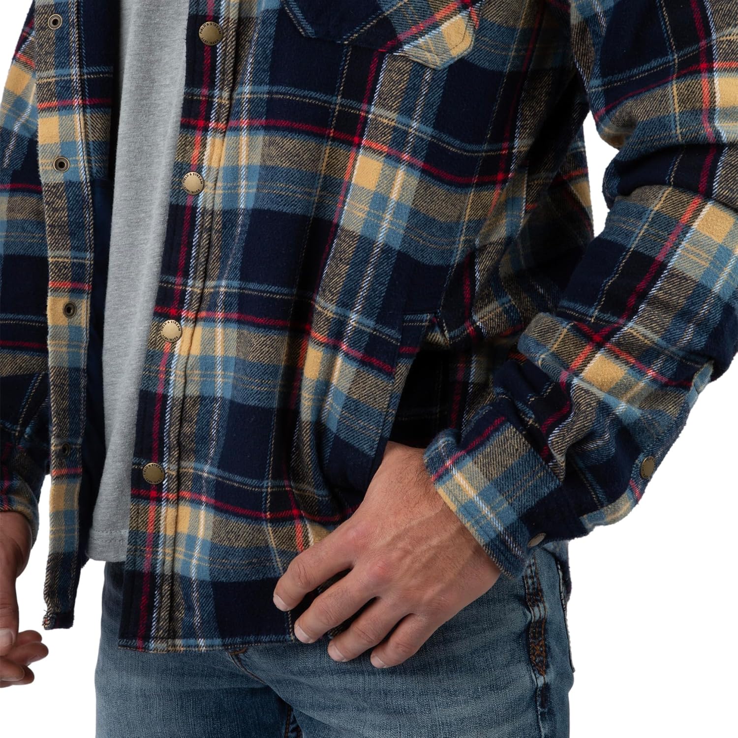 Field & Stream mens Widgeon Waffle Hooded Flannel Shirt - Image 5