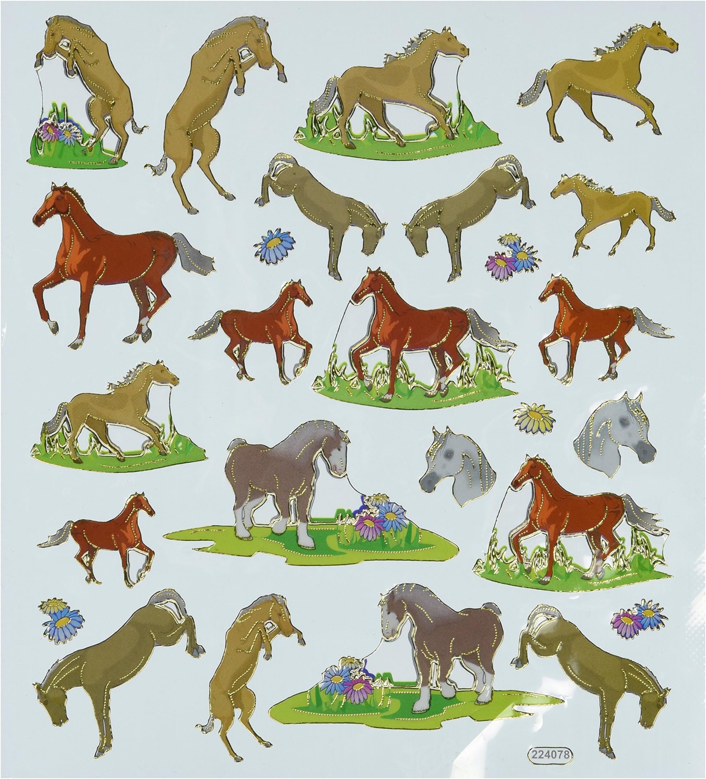 Tattoo King Multi-Colored Stickers-Horses in Motion