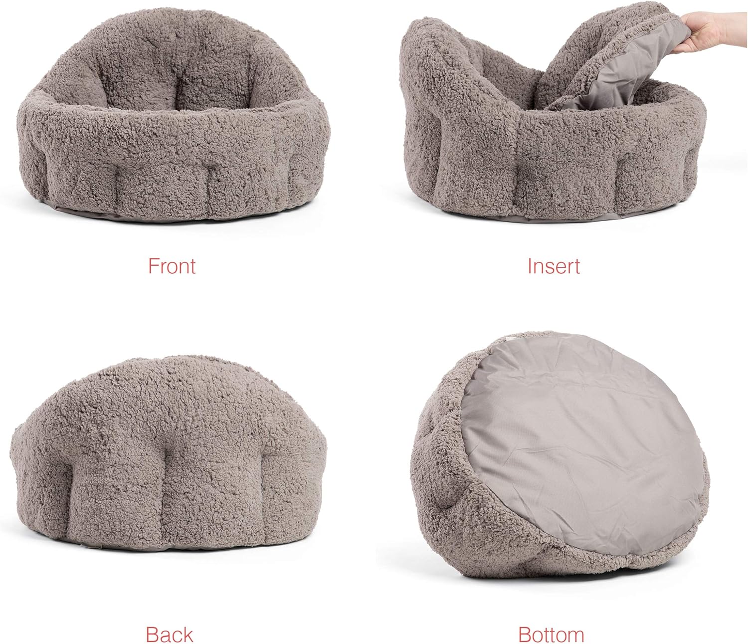 review Best Friends by Sheri OrthoComfort Deep Dish Cuddler Sherpa Cat and Dog Bed, Gray, Jumbo
