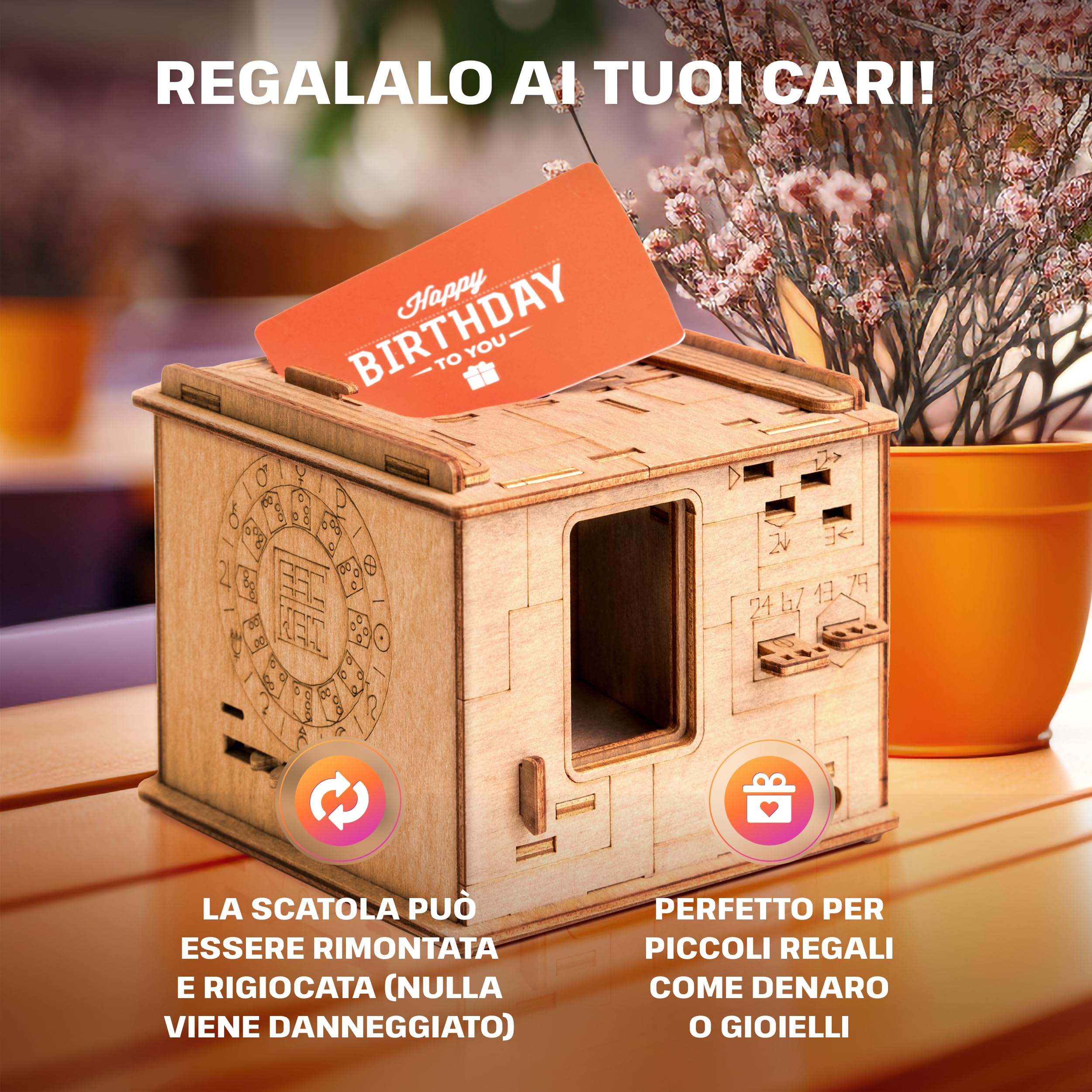 ESC WELT Space Box Puzzle 3D - Scatola Rompicapo di Legno 3 in 1 - Pasqua Scatola Puzzle per Bambini e Adulti - Modellismo da Costruire - Puzzle in Legno 3D - Gioco di Escape Room - Kit Modello