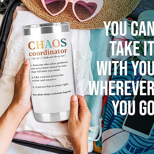 Miniatura 4 de 9CLEVER Vaso de coordinador del caos para asistentes administrativos, información nutricional, jefe de oficina, maestros, compañeros de trabajo,