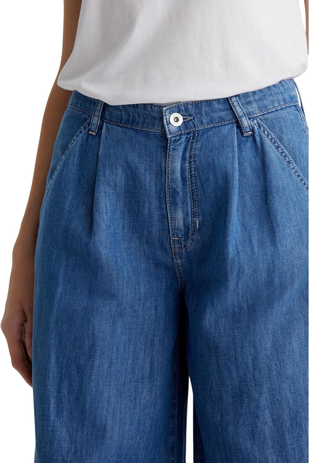 AG Women's Melinda High-Rise Ultra Wide Palazzo Jeans in Catalina - Image 3