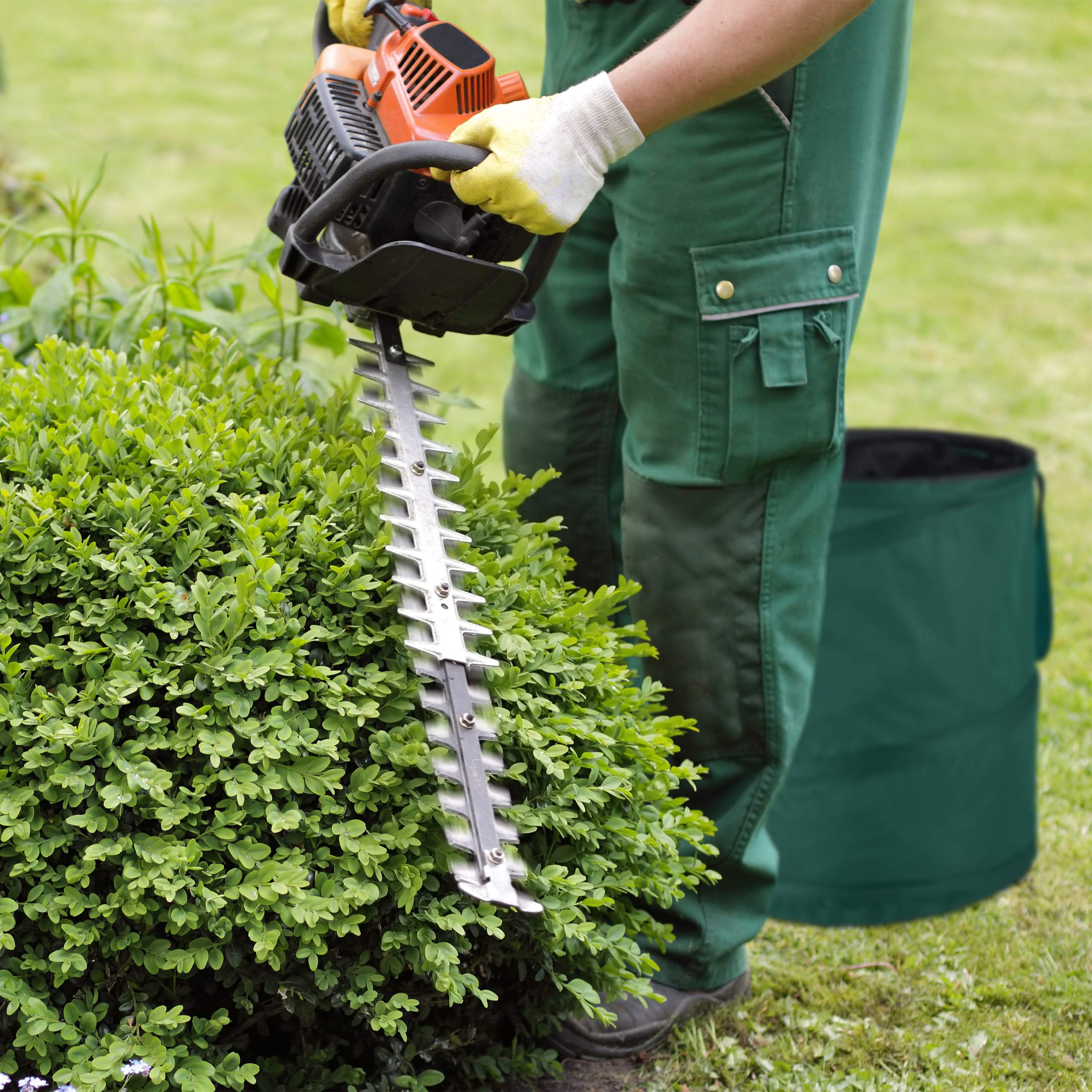 relaxdays Sacchi per Foglie Pop Up, Set da 3, per Fogliame e Rifiuti da Giardino, 85 l, Autoportanti, ∅: 46 cm, Verdi, Verde