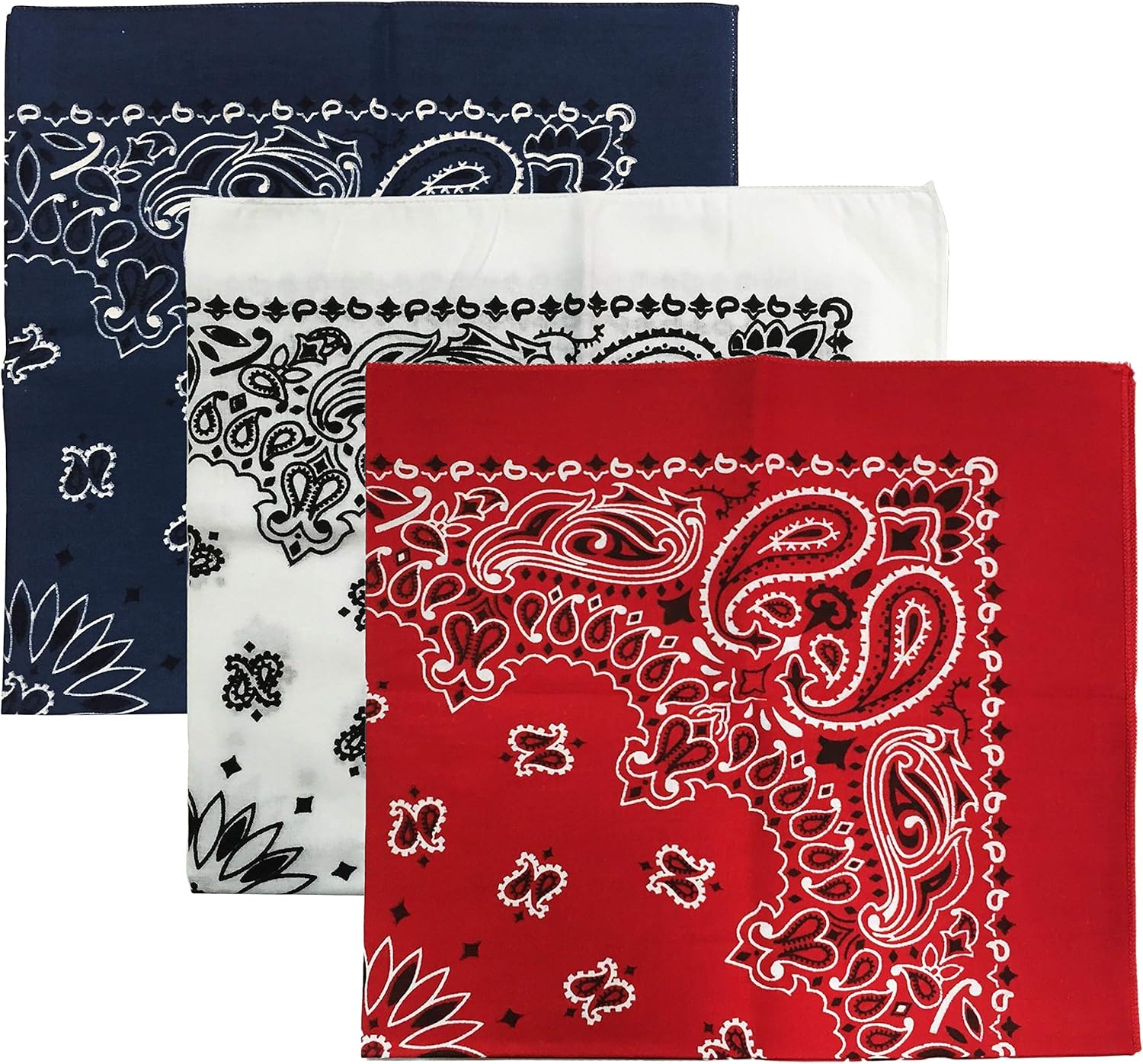 USA Made Military Army Trainmen Paisley 22 / Hav A Hank Paisley Bandana Made in USA (Set of 3)
