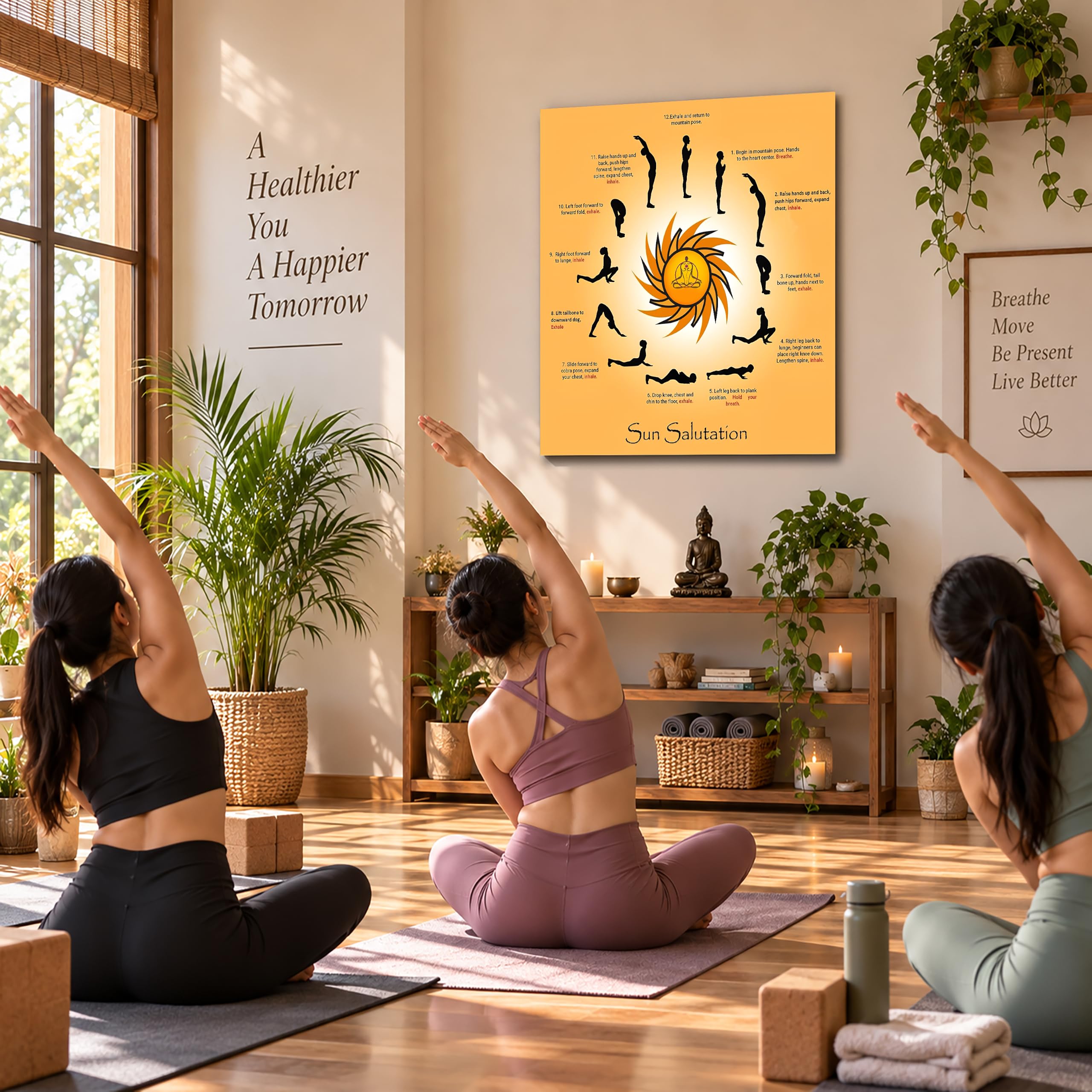Sikhash Yoga Surya Namaskar Poster - Sun Salutation Art -3 Sikhash Yoga Surya Namaskar Poster - Sun Salutation Art -3