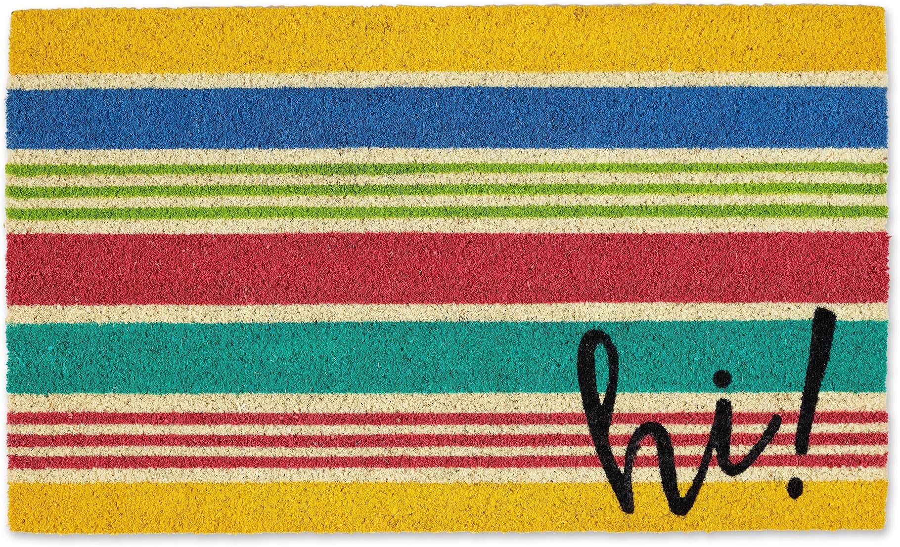 DII Natural Coir Doormat, Decorative Hello Mat, 17x29, Hi Stripes