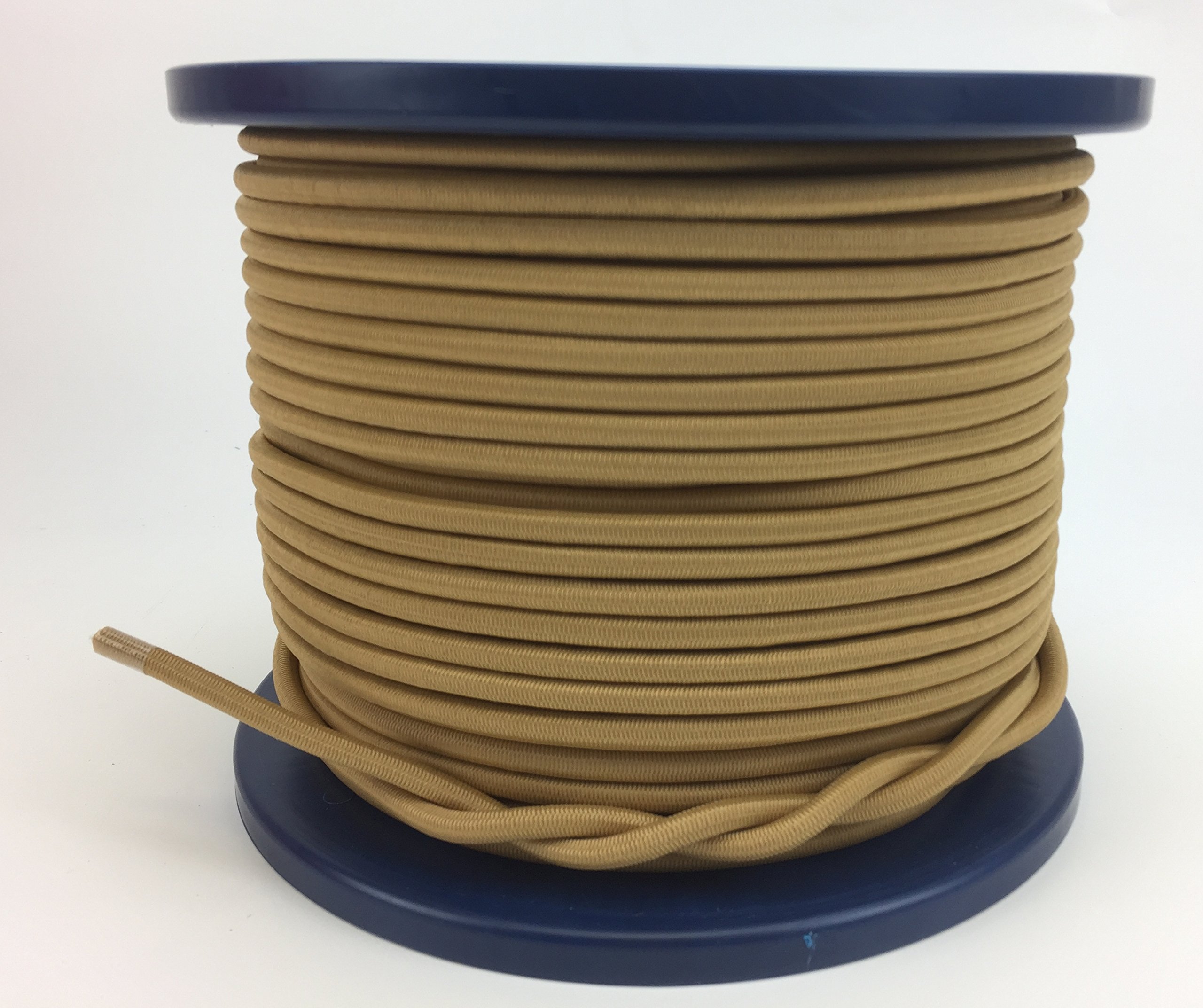 8mm Beige Elastic Bungee Shock Cord, Tie Down, Heavy Duty x 50 Metres