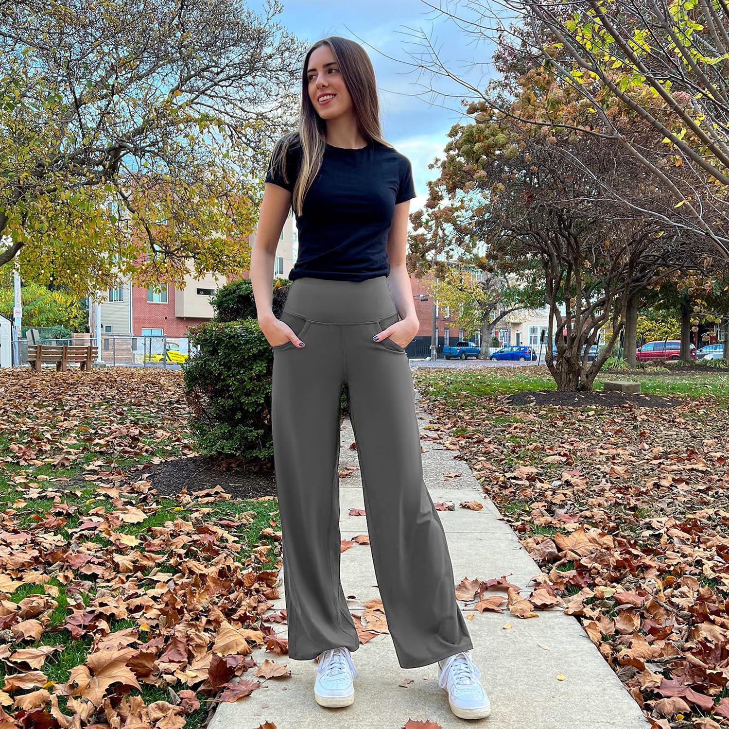 NEW YOUNG 3 Pack Women's Wide Leg Pants with Pockets High Waist Loose Sweatpants Casual Lounge Yoga Workout Palazzo