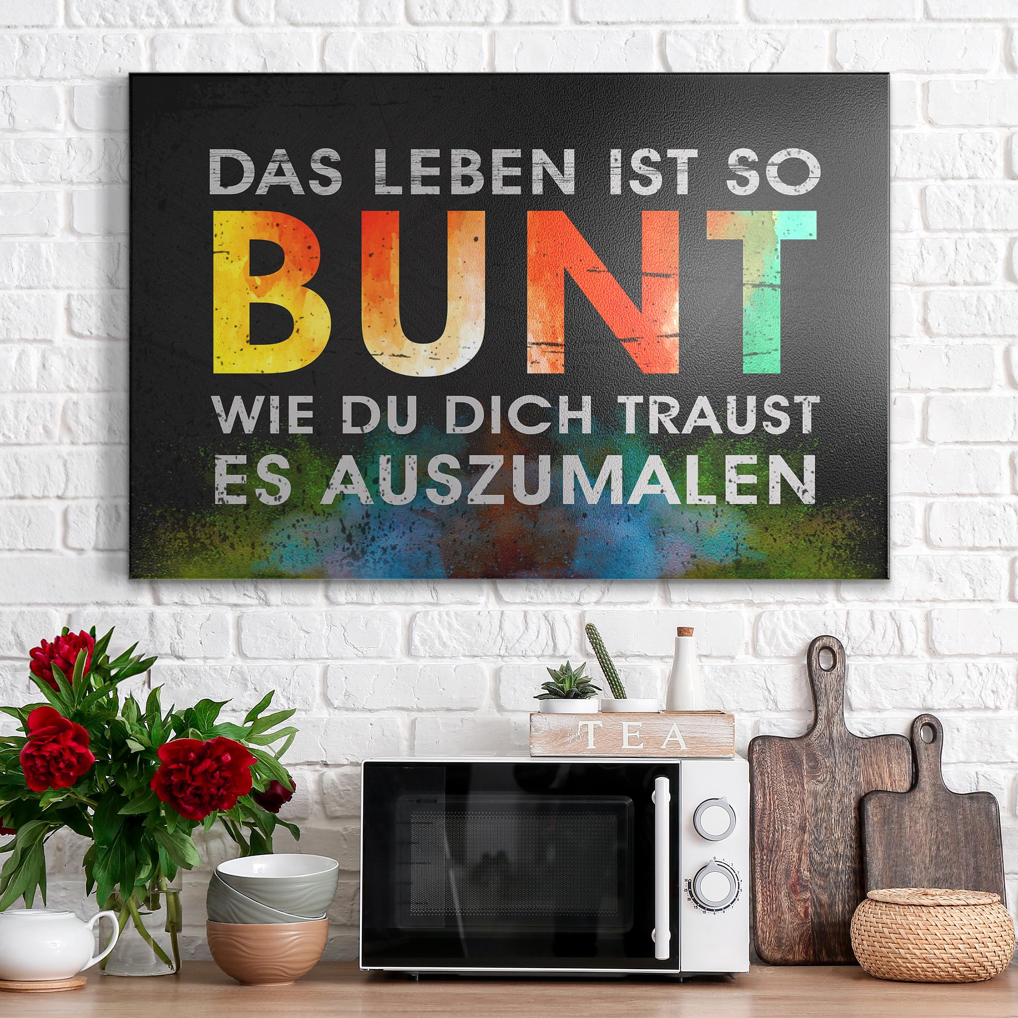 DEQORI Metall Magnettafel | 60x40 cm cm groß | Motiv Lebensbunte Vielfalt | Whiteboard für alle Magnete | Magnetboard Wand-Tafel für Küche & Büro | Design Magnetwand Pinnwand magnetisch