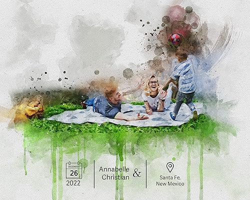 Miniatura 4 de Awesometik Nuestro lugar especial Ilustración de acuarela personalizada donde nos conocimos ubicación Diseño de acuarela Recuerdo festivo favorito