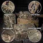 PETAC GEAR 3 PCS Tactical Modular Packing Cubes, Large Capacity Mesh Storage Bag,Outdoor Travel Organize Storage Pouches Bags., Ranger Green, Large, Quick Dry Mesh