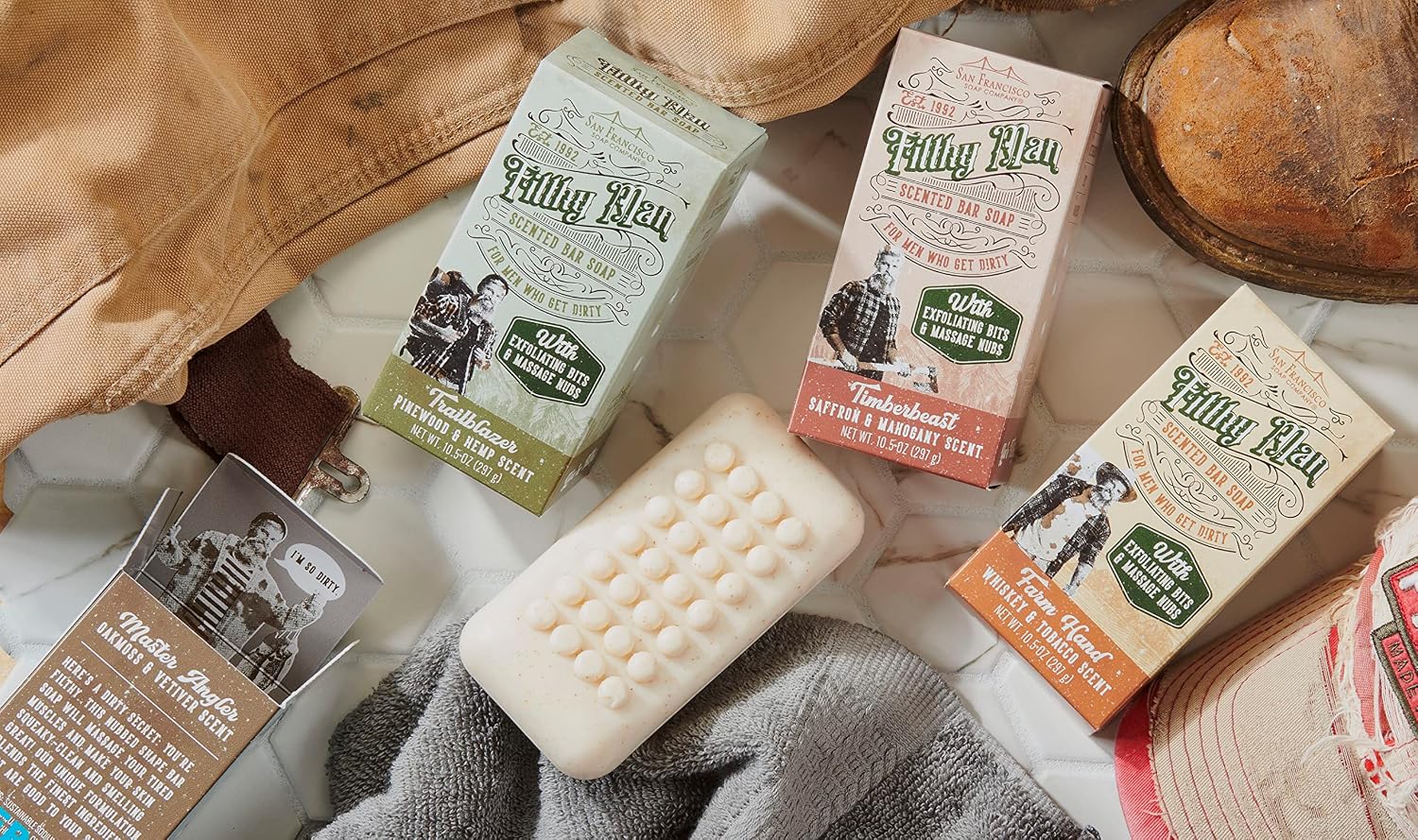 San Francisco Soap Company Filthy Man Scented Bar Soap (Trailblazer Pinewood and Hemp)