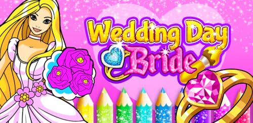 Coloring Book Wedding Day - Bride & Groom Crayon Coloring Books for Kids