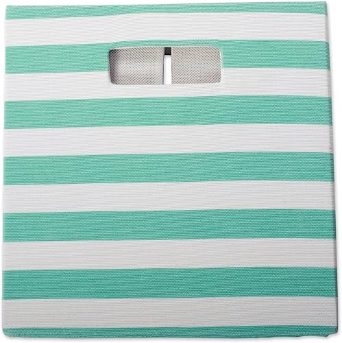 Miniatura 4 de DII Colección de cubos de poliéster - Cubo plegable de lados duros, 13 x 13 x 13 pulgadas, color aguamarina