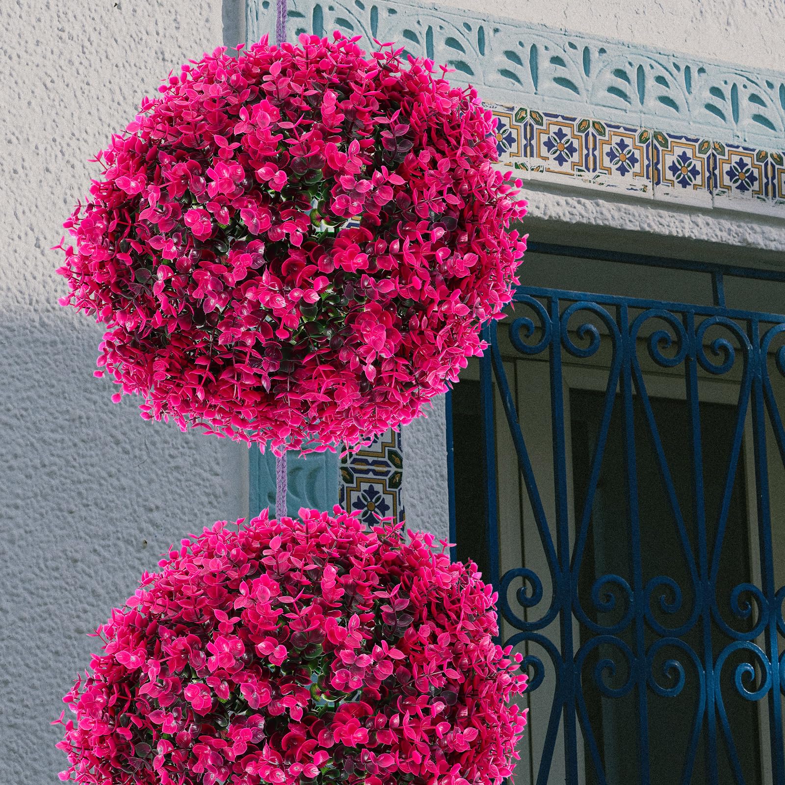 FOMIYES Sfera Topiaria Pianta Simulata Eucalipto Foglia Decorativa Palla Di Per Interni Ed Esterni 13X14 Pollici Leggera E Facile Da Decorare Per Casa Eventi E Giardino
