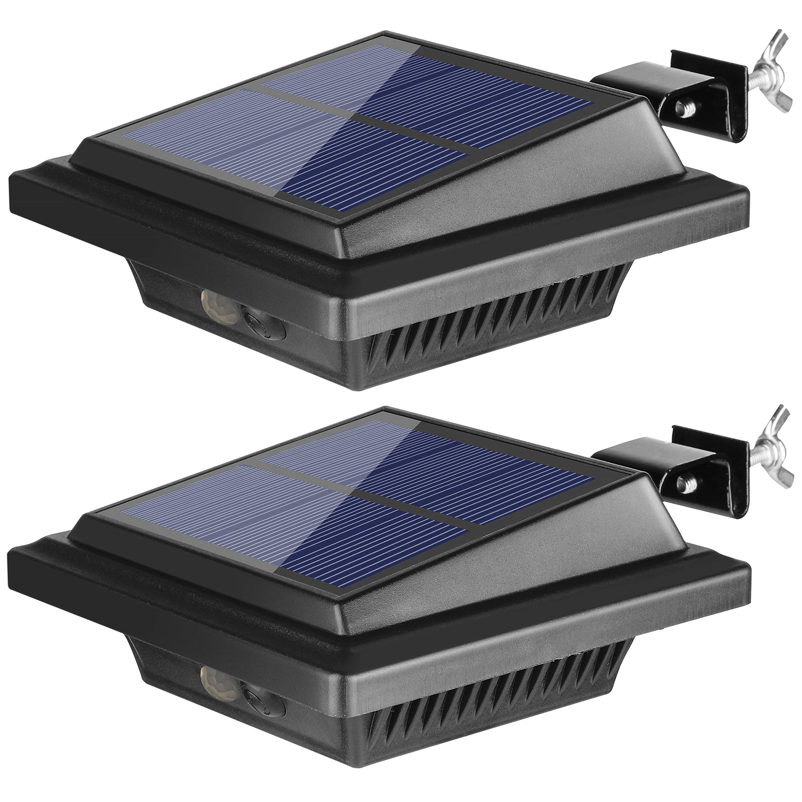 40 LEDs Solar Gutter Lights Motion Sensor, Wireless 120° IP65 Solar Powered Lights Outdoor, Black Solar Security Lights, Wall Light for Garden,Fence,Wall,Yard(2 PCS)