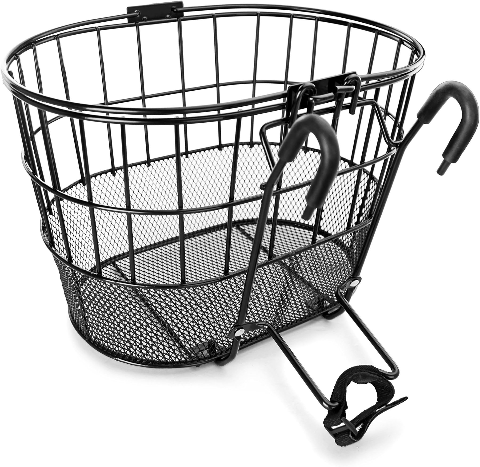 02270 Mesh Bottom Lift-Off Bike Basket, with Handles, Powder Coated Steel