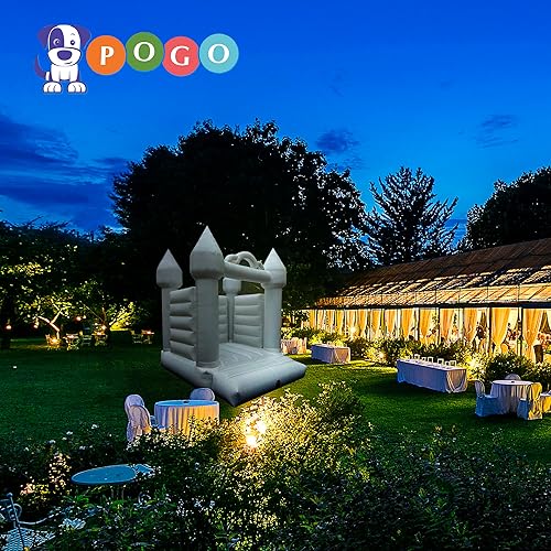 Miniatura 8 de Casa inflable blanca de rebote – 13 x 12 x 14.5 pies – Gran unidad inflable de castillo para bodas – Casa de rebote de fiesta al aire libre con