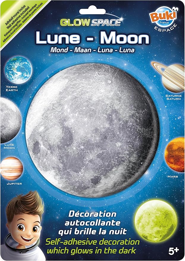 BUKI 3DF3 – Leuchtaufkleber Mond, Grau