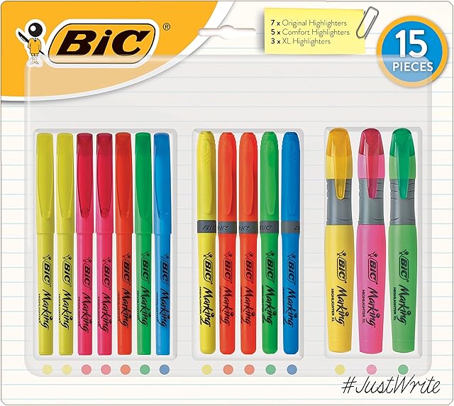 BIC Student Highlighter (Pack of 15)
