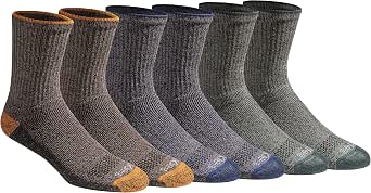 Dickies Men's Dri-Tech Mid-Crew Comfort Length Moisture Control Socks (6, 12 Pairs)