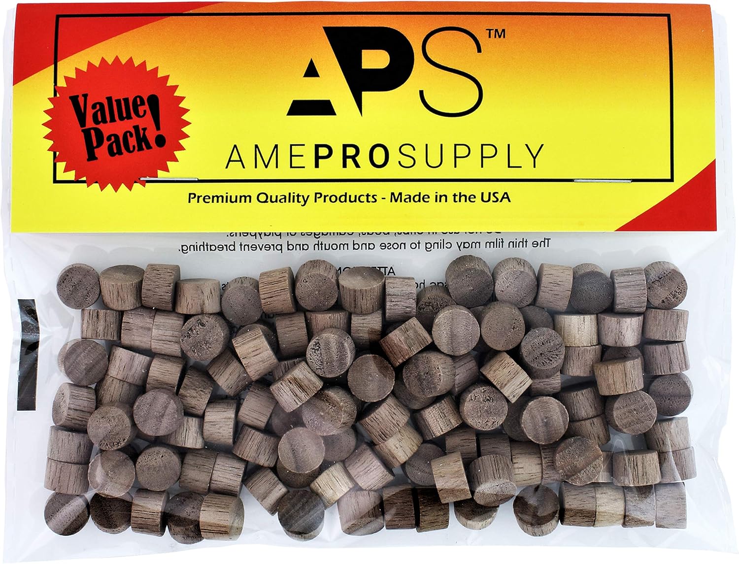 Walnut Wood Plugs 3/8 inch, Screw Hole Plugs, Flat Head Wood Plugs