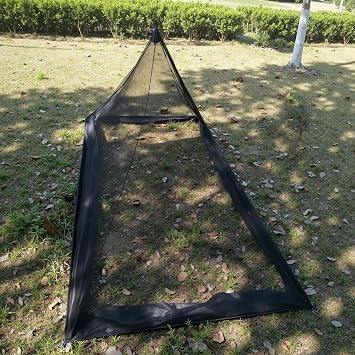 Camping Mosquito Net Compact Ultralight No-See-Um Breathable Mesh Bugnet Mosquito Netting Fits Sleeping Bags, Tent Black
