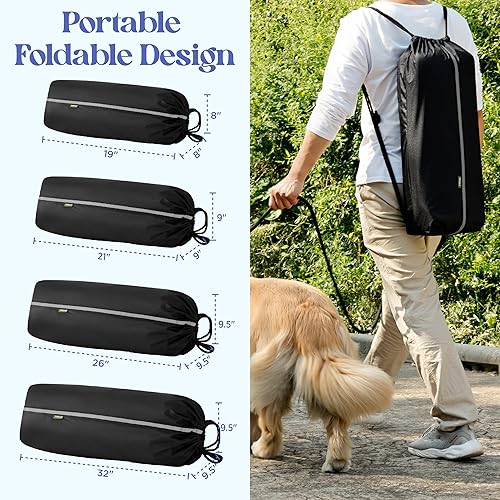 Miniatura 3 de Lesure - Jaula plegable y suave para perros, jaula de viaje para perros grandes en interiores y exteriores, jaula plegable de 4 puertas con ventanas