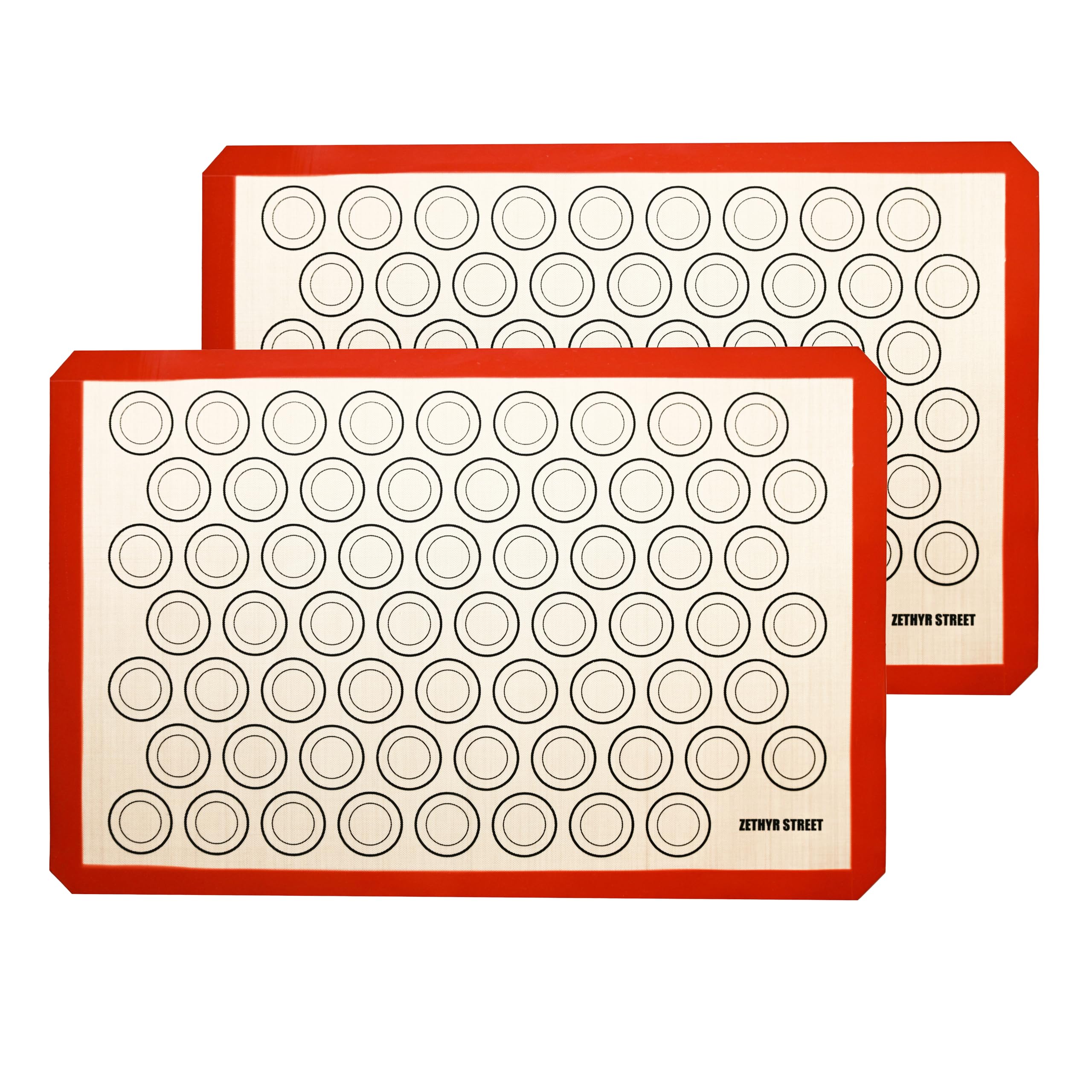 Macaron Backmatte, Silikon, antihaftbeschichtet, vollständiges Blatt, wiederverwendbar, 10 Stück, Rot | Antihaft-Macaron-Matte für perfektes Backen, spülmaschinen- und ofenfest, für Macarons, Kekse, Brot und mehr, 40 x 60 cm
