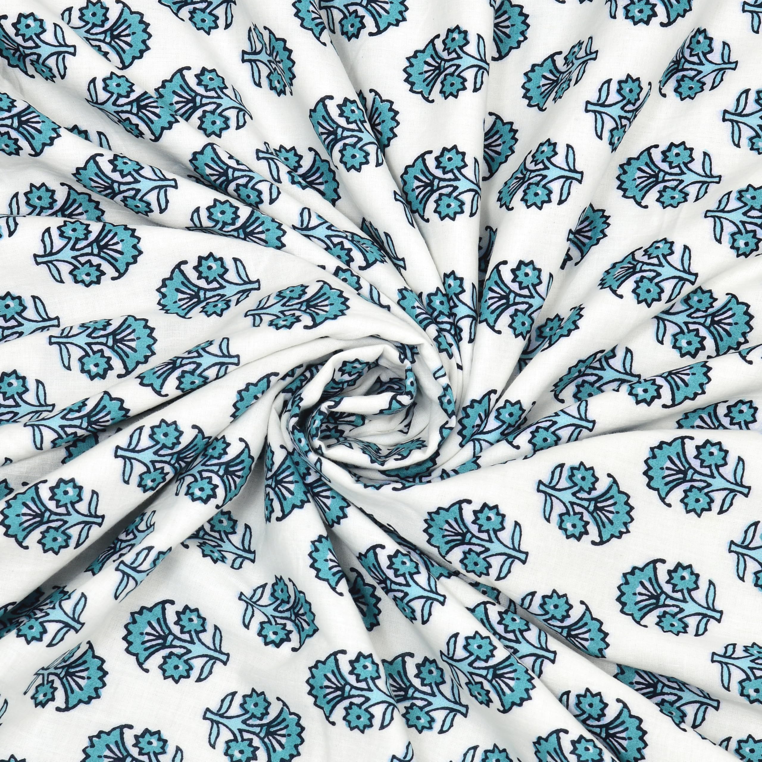 BLOCKS OF INDIA Hand Block Printed Cotton Single Size Reversible Malmal Dohar for Summer (Blue Tree)-300 TC 1