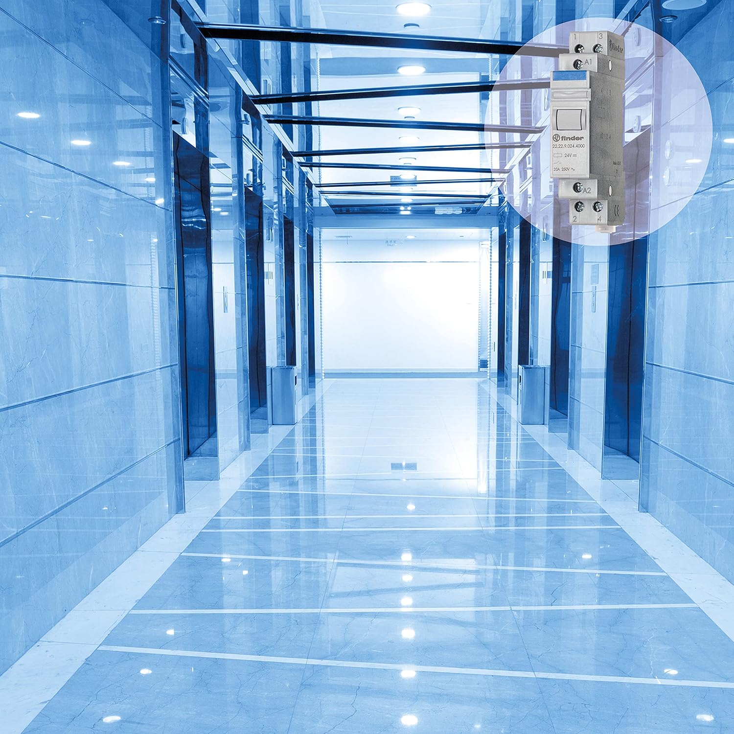 Finder 222290244000PAS Relais modulaire 24 Vdc 2 NO 20 A AgSnO2 by Finder
