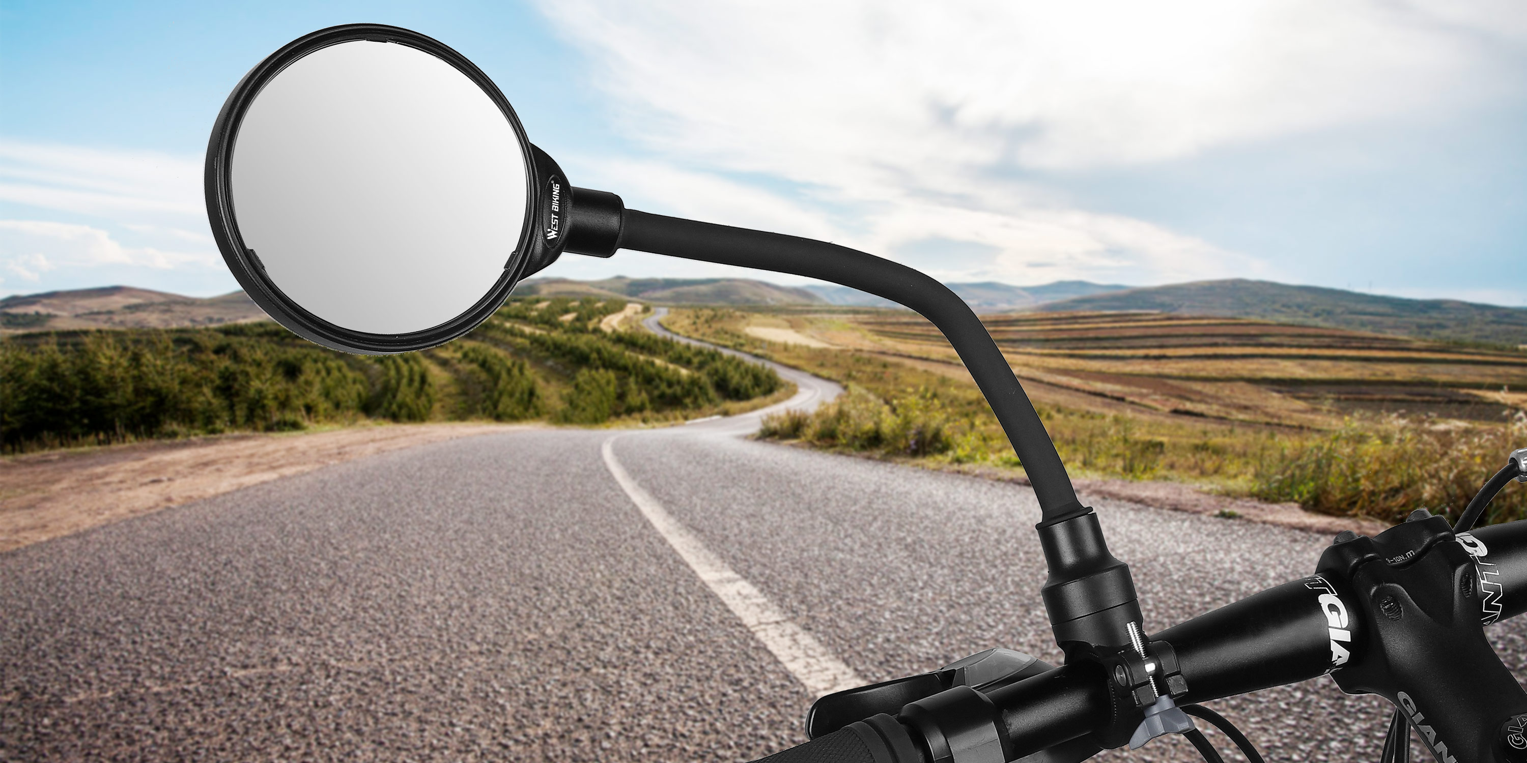 WEST BIKING Bike Mirror E-Bike Handlebar Rear View Mirror 360 Degree